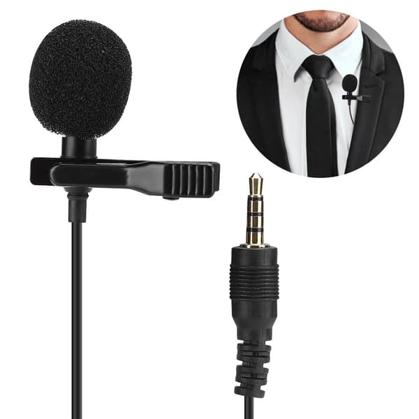Mini multifunksjons krageklipsmikrofon for mobiltelefon, direktesending, opptak, intervju