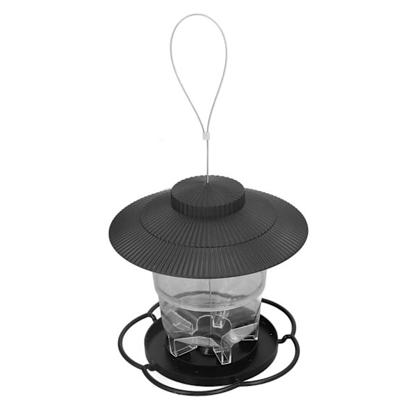 Fågelmatare 1L Slitstark ABS Lätt att fylla Transparent Behållare Bärbar Paviljong Design Hängande Fågelmatare