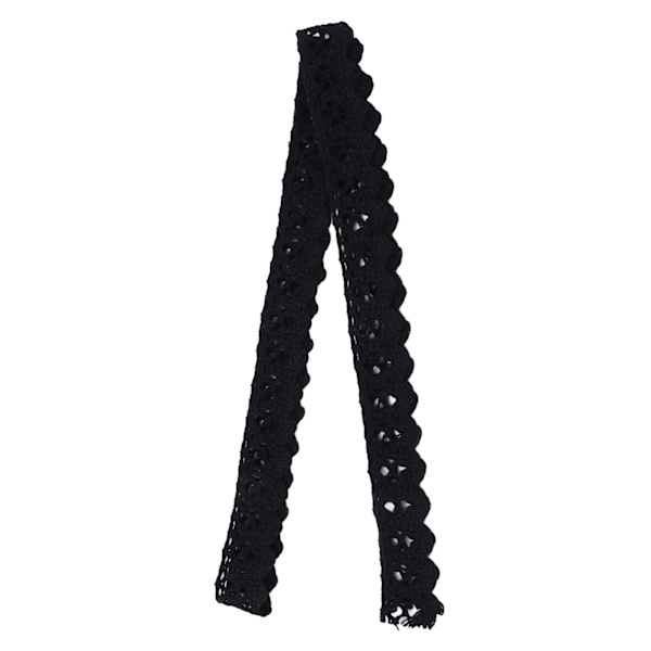 Spetsband DIY Bomulls Nät 1,5 cm Bredd 20 Yards Elegant Svart Tyg Spets Trim för Gardin Kläder Duk Hantverk