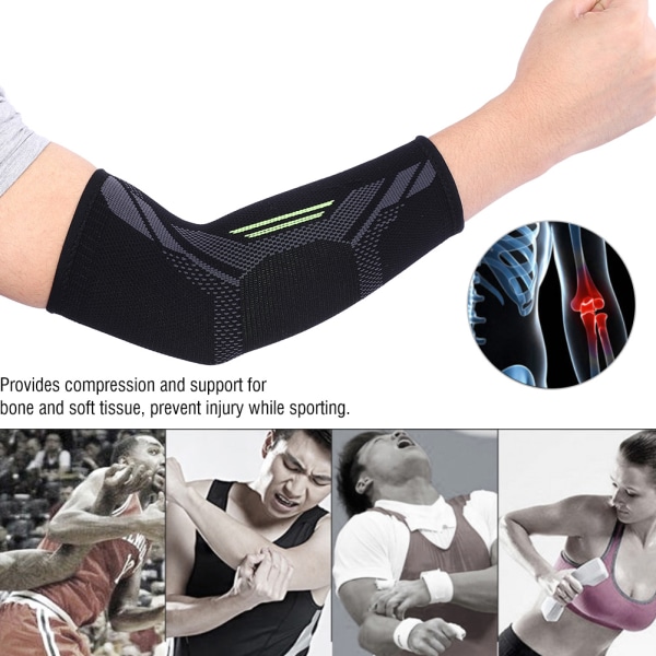 1 stk sort unisex sportsalbuestøttebeskytter Brace Guard Beskyttende armærme L