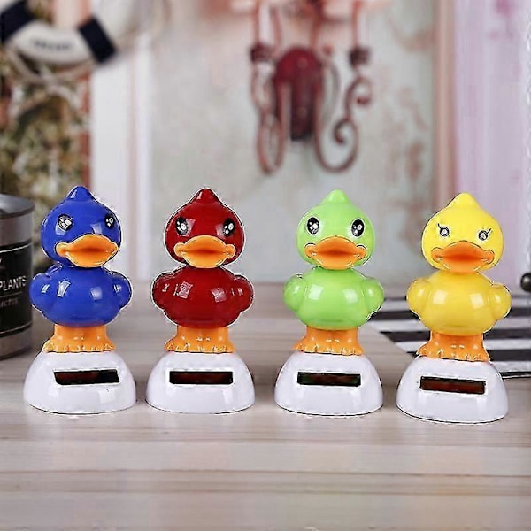Auton koristelutarvikkeet aurinkoenergialla toimiva auton koriste sarjakuva luova pään pudistus söpö pöllö harmaakarhu nukke lahja keltainen ankka