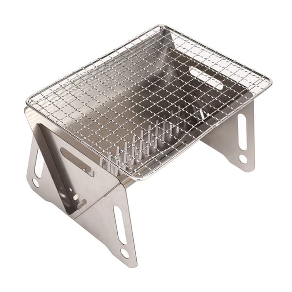Foldbar BBQ Grill i Varmebestandigt Rustfrit Stål - Sammenklappelig Kulgrill til Camping med Ventilationshuller