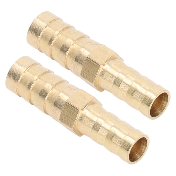 2 stk. Barbed Fitting Splicer Messing Slange Studs Reducer Hex Reducerende Studs Connector 10mm(3/8in) til 8mm(5/16in)