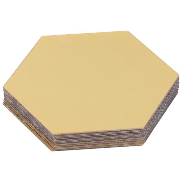 Akryl Hexagonal Spejl Indstilling Væg Selvhæftende Mærkater Dekoration til Hjem Værelse 18,4 cm/7,2 tommer Guld