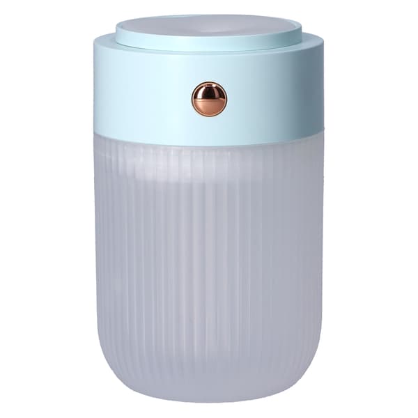 Cool Mist Luftfugter Mini Bærbar 250 ml USB Ultra Stille Diffuser med Farverigt Natlys Blå