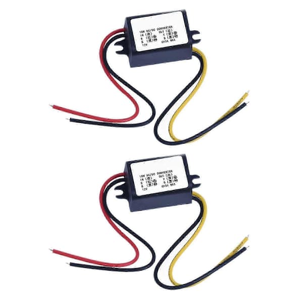 2X 12V til 6V DC-DC Buck Converter Modul Strømforsyning Spændingsregulator svart