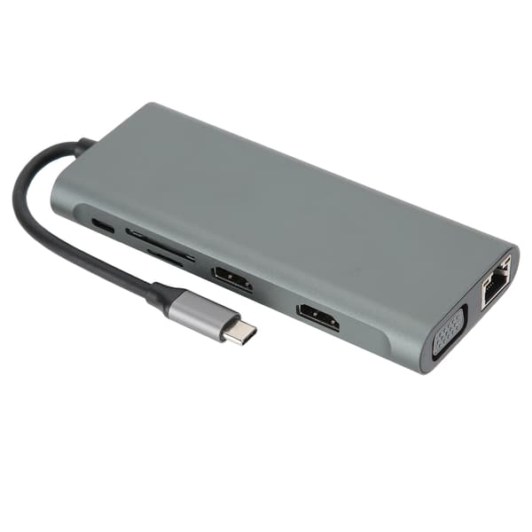 12-i-1 Dockningsstation Typ-C VGA RJ-45 PD USB 3.0 2.0 Dockningsstationsadapter