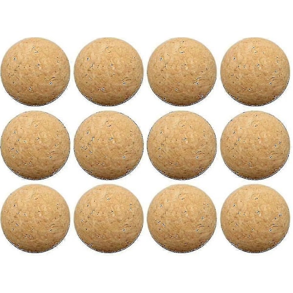 12 stk. Korkbolde til Bordfodbold, Naturlige Korkbolde Meget Stille (diameter 36mm) Zekai