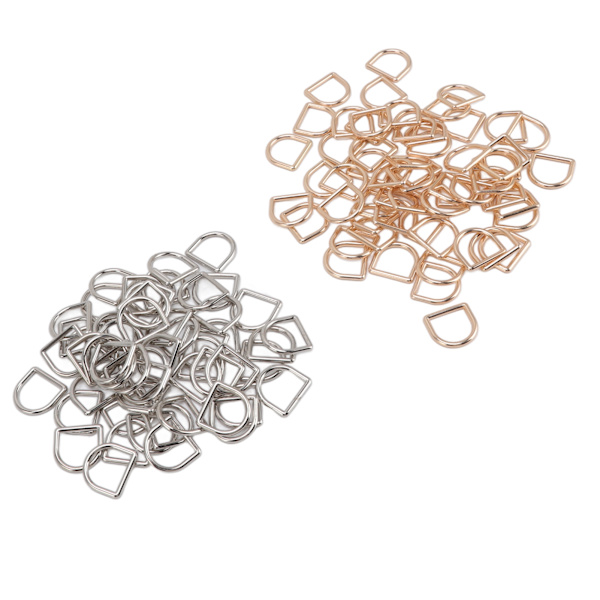 120 stk D-ringe 60 stk. Guld 60 stk. Sølv halvcirkelgrater Gratis sømløs svejsning zinklegering Craft Hardware til gør-det-selv