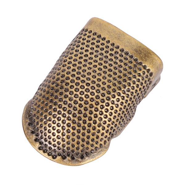 Messinkinen kannettava vintage-sormustin ompeluun, tilkkutöihin, askarteluun, DIY-sormensuojus (M)
