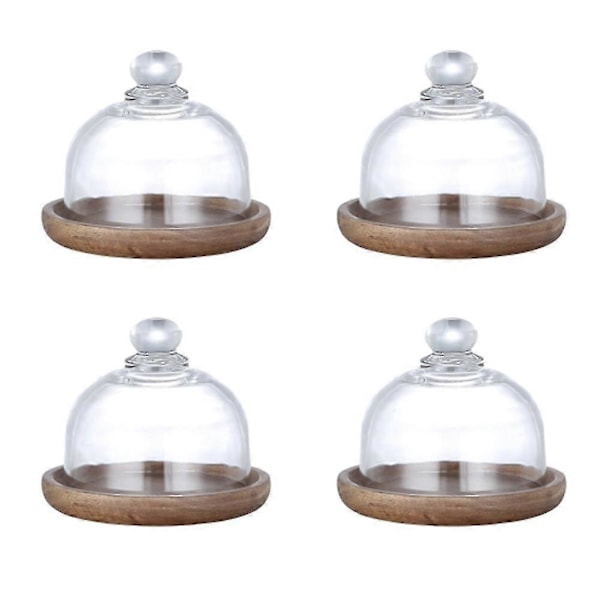 Mini Dessert Serveringsstand Kagefad med Kuplåg - Multifunktionel Bakke til Hoteller (4 stk)