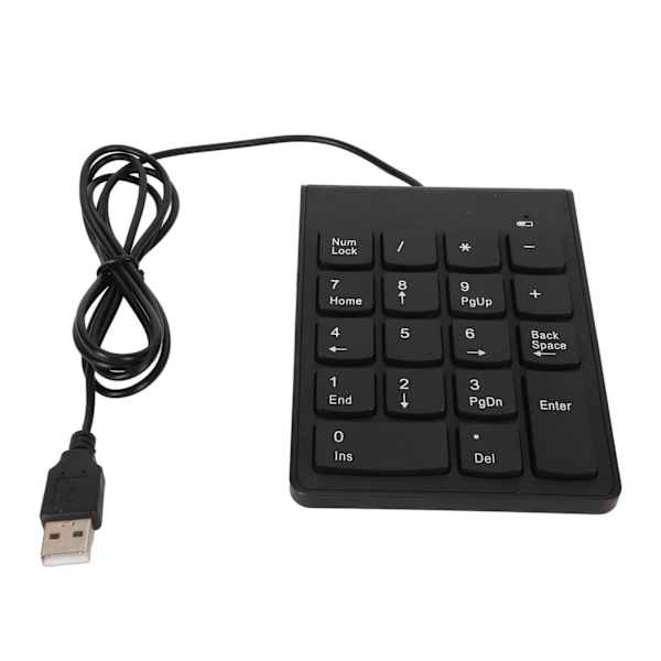 Kablet numerisk tastatur sort USB-tilslutning 18 taster stille plug and play udjævning numerisk tastatur til bankkontorspil