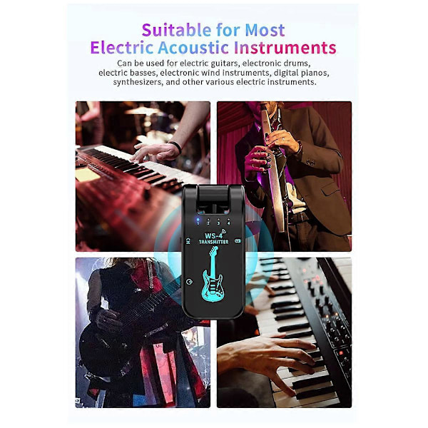 Ny 2.4G Gitarr Trådlös Sändtagare Ljudöverföring Sändtagare B