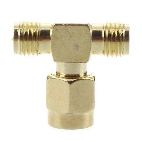 2 stk. RP SMA Han til To RP SMA Hun Triple T RF Adapter Konnektor 3-vejs Splitter