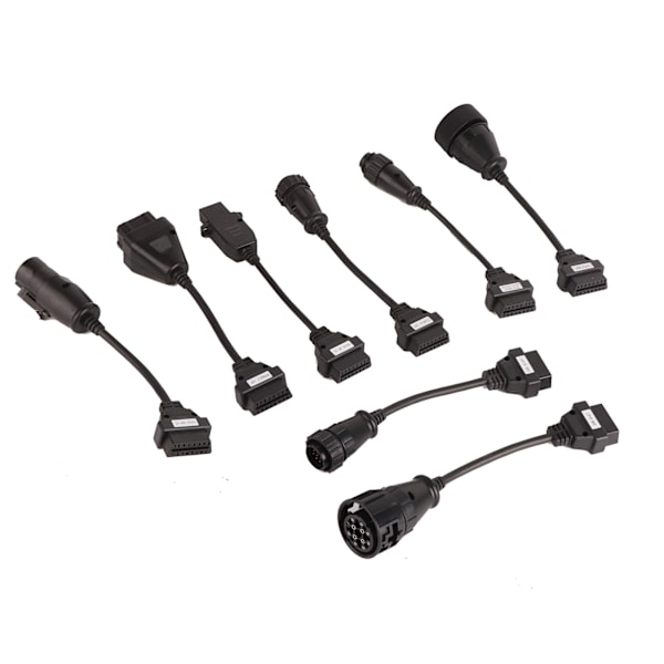 OBD II OBD 2 Komplett set 8 kablar för bilskanner lastbilskablar