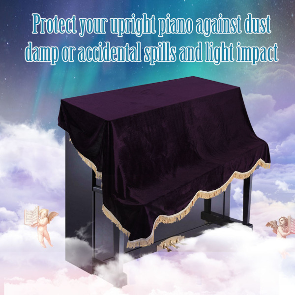 200 * 150 cm kestävä pystyssä oleva piano pölytiivis cover Pleuche-kangastarvike (violetti)