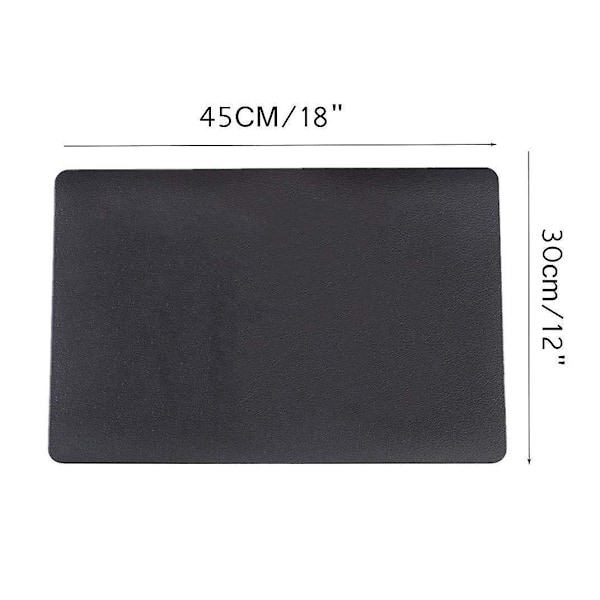 Sort Sæt med 6 Dækkeservietter, 6 Stk. Dækkeservietter PVC Dækkeserviet (45 x 30CM), Skridsikker Vaskbar Varmebestandig