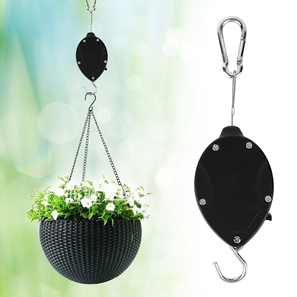 Retractable Hanging Hook Basket Pull Down Hanger Garden Plant Pot Hooks