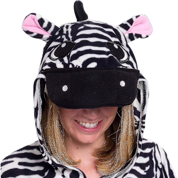 Funziez! Aikuisten pehmoeläin ja merieläin Halloween-asu Medium Zebra