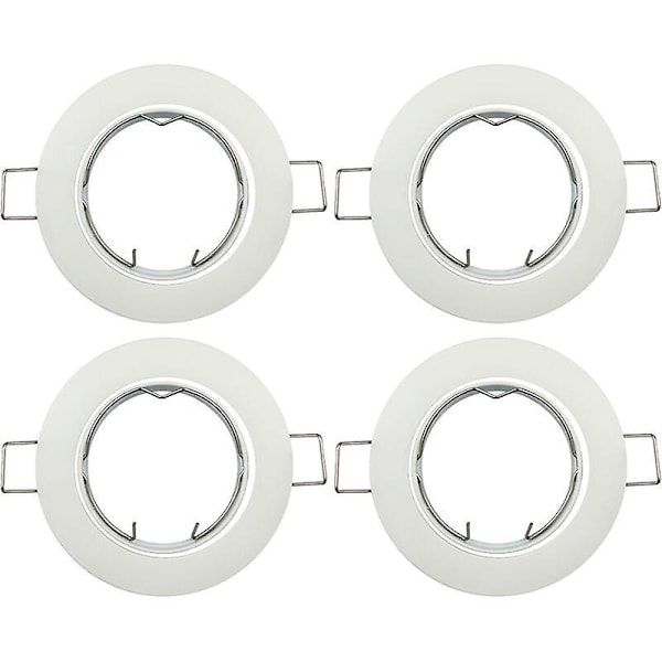 4x Downlight Tak inkl. GU10 lamphållare - Monteringshål ø60mm, ø80x24mm, Aluminium Vit, LED/Halogen
