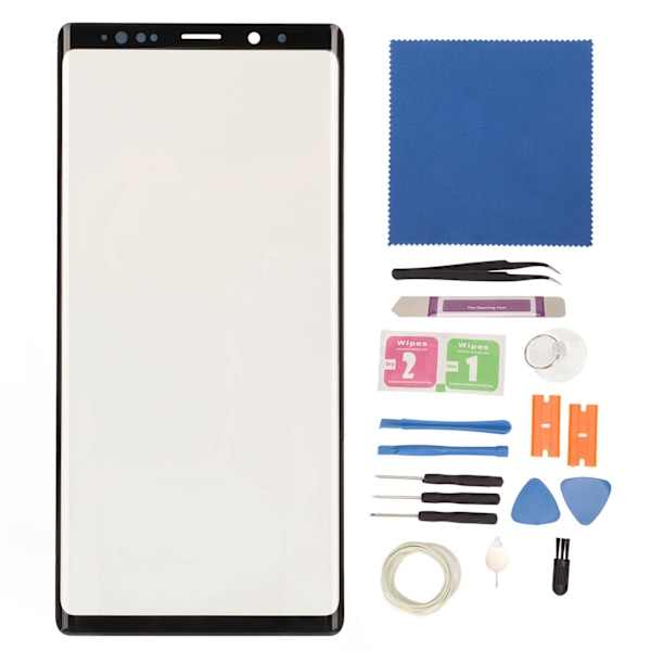 Telefon Front Glass Reparasjonssett Profesjonell Erstatning Linse Skjerm for Galaxy Note 9 Svart