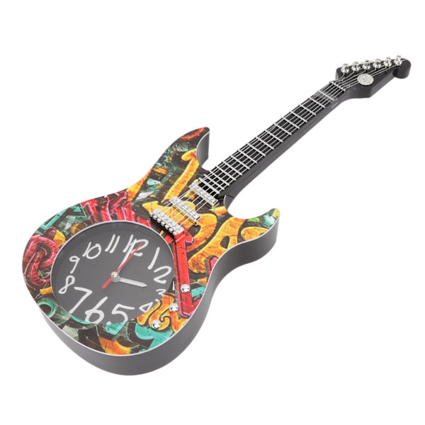 Gitarr Väggklocka Simulering Tid Noggrann Gitarr Klocka Väggdekor för Hem Sovsal Sovrum 5680 Gitarr