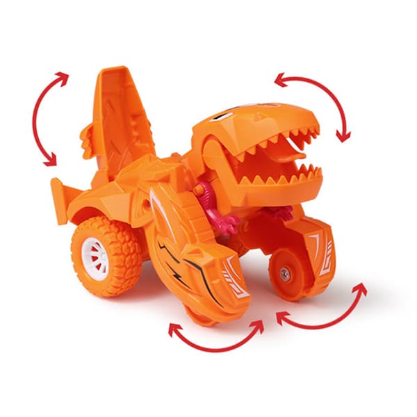 Dinosaur Transformer Bil Realistisk Deformasjon Treghet Scooter Småbarn Barn Leketøy Gave Oransje
