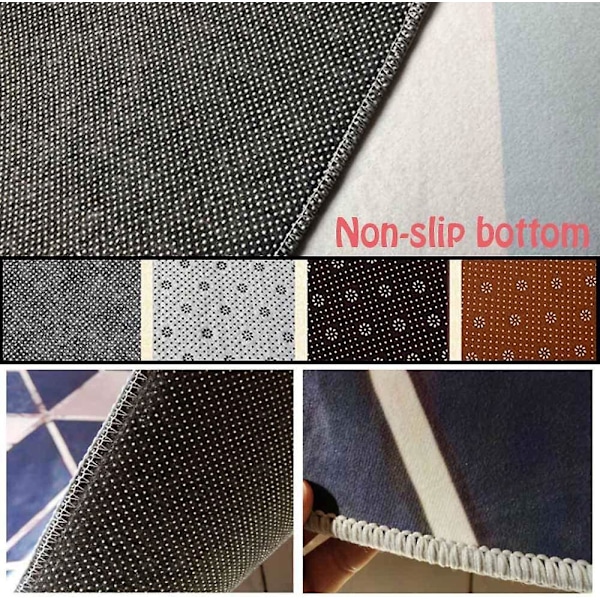 Enkel geometrisk rund teppe, sklisikker absorberende gulvmatte for stue soverom (Gradient Green, 120cm)