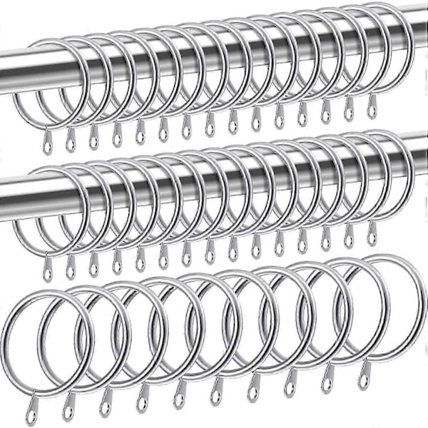 40 st Metall Gardinringar kompatibla med Gardiner och Stänger, Hängande Glidande Öljettering 32 mm Innerdiameter