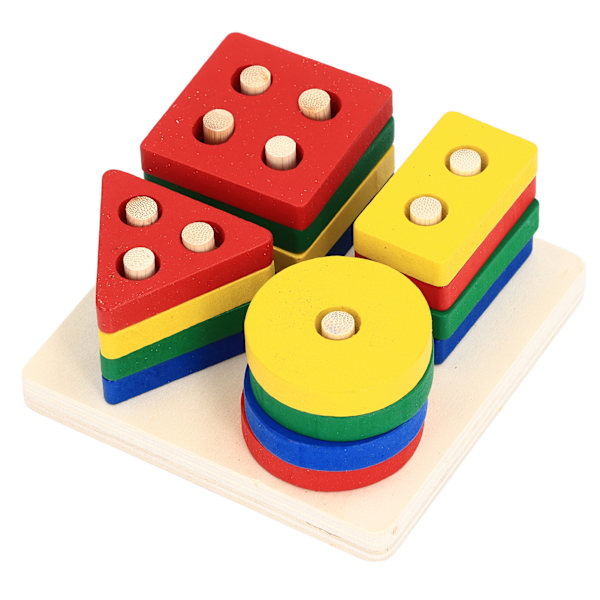 Rakennuspalikat, opettavaiset, puiset, hieno muotoilu, geometriset pinoamispalikat lapsille, tyyppi 1