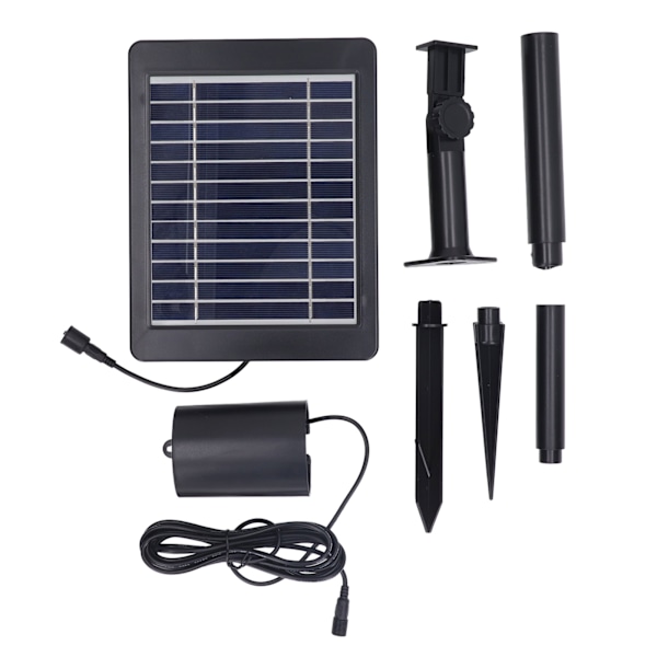 Solcelledrevet iltpumpe - 3-trins justerbar luftpumpe med 6V 4W solpanel til fiskebeholder