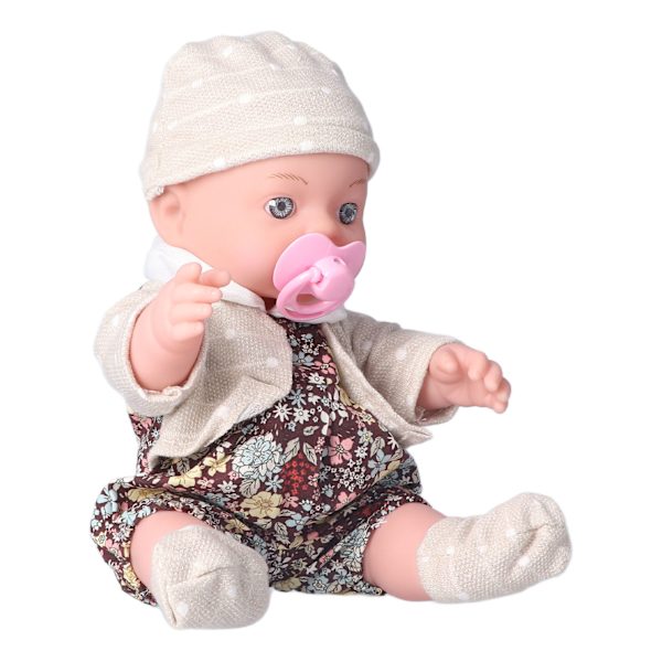 Realistisk Reborn Baby Doll Fashion 12in Tvättbar Vit Flicka Mjuk Kropp Leksak för Barn FödelsedagspresentQ12G-001C-026 Brun