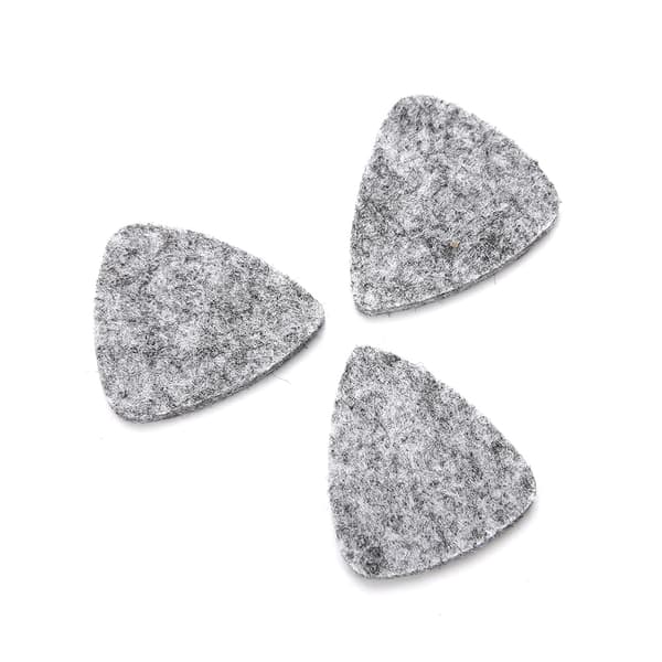 10 stk. højkvalitets uldfilt plektre 3 mm til guitar ukulele (grå)