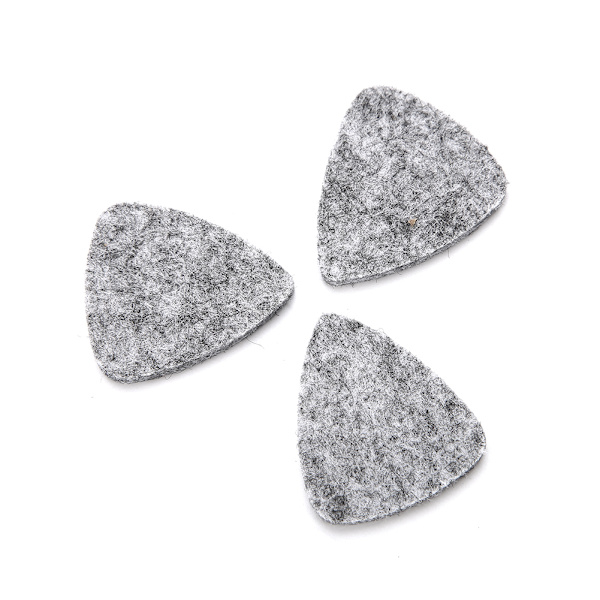 10st högkvalitativ ullfiltplektrum 3 mm för gitarr Ukulele (grå)