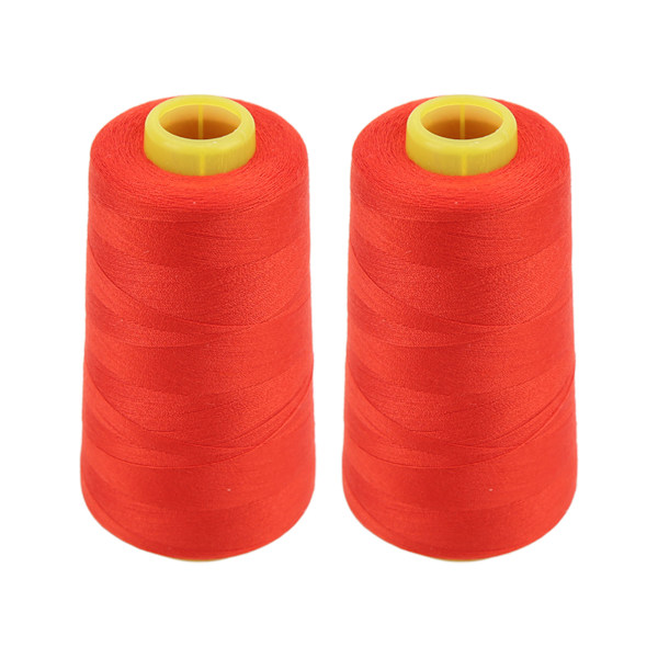 2 kpl Serger-lankaa, erittäin luja, kestävä ja kestävä polyesteripunainen ompelulanka päivittäiseen tilkkutöihin ja liitoksiin