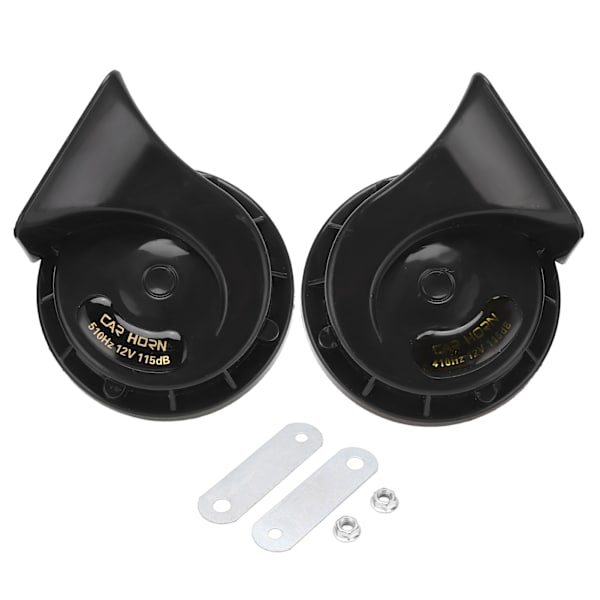 2 stk elektriske sneglehorn Universal 12V 115DB sneglehorn egnet for bil motorsykkel båt