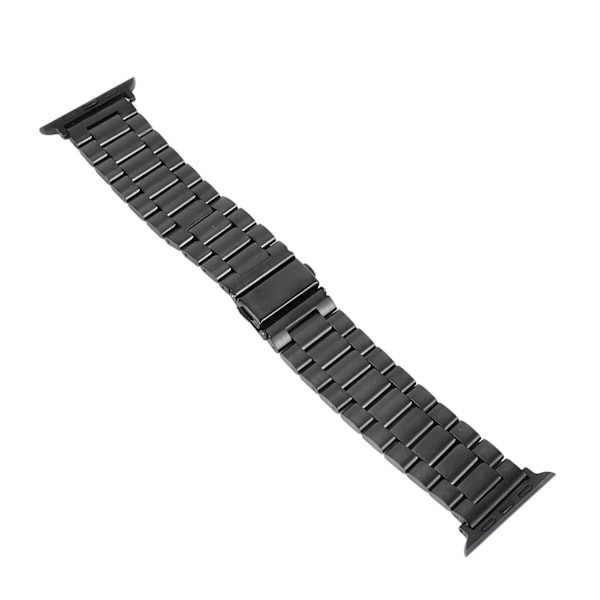 Udskiftningsurrem i rustfrit stål med justering til Iwatch 7 42mm 44mm 45mm Sort