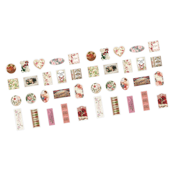 40 kpl roskalehti tarra tarra paperi DIY Scrapbook koriste retro kukkia kuvio tyyppi 1