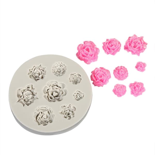 3D Blomst Silikoneform Kagepynt Topper Silikone Jello Sukker Chokolade Fondantforme