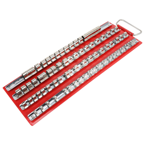 Heavy Duty Socket Bakke Rack Organizer 1/2 1/4 3/8 Tommer Garage Værksted Skinne Værktøj Holder 80 stk.