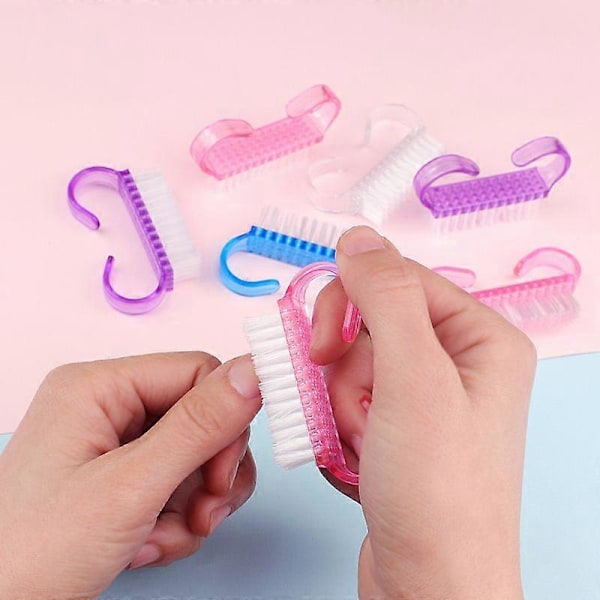 50 stk. Neglebørstesæt i plastik, bløde rengøringsbørster til neglekunst og manicure, fjerner støv og snavs til UV Gel neglekunst mix