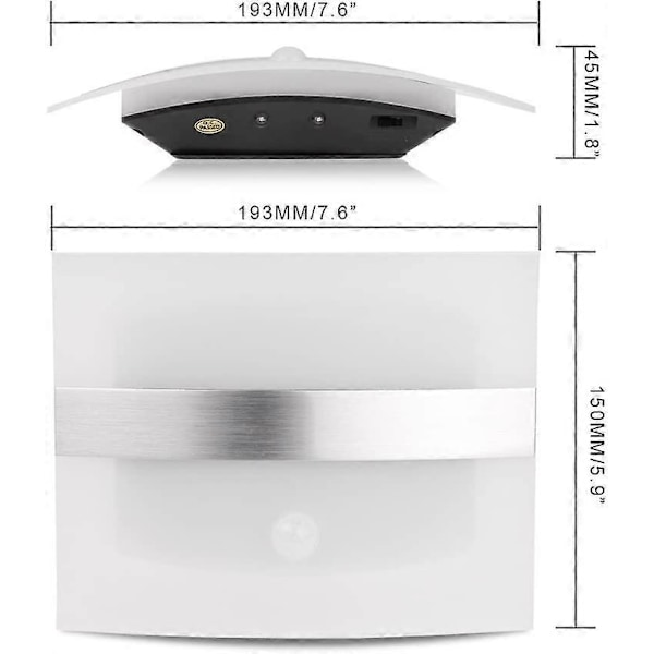 Trådløs LED væglampe, kan sættes hvor som helst, batteridrevet bevægelsessensor til badeværelse, gang, indendørs natlampe