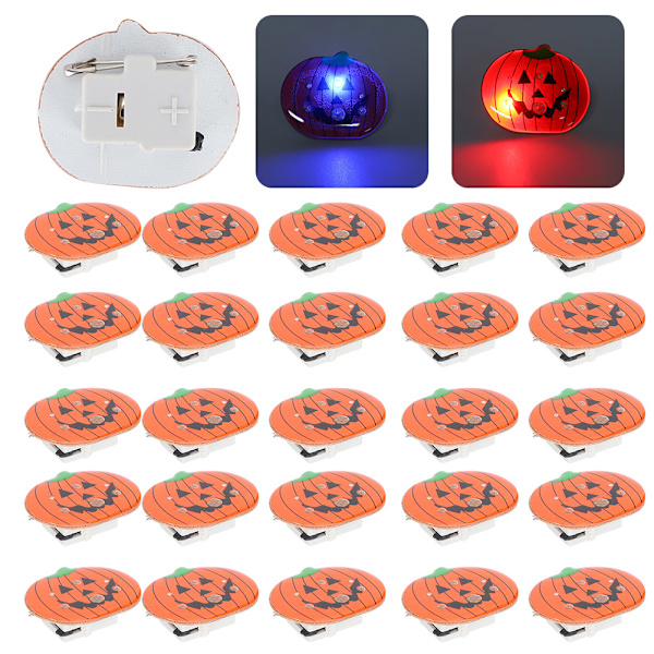 25 kpl Halloween-kurpitsan muotoinen valaiseva rintaneulafestivaalinäyttely rintaneula DIY-asu koristelu