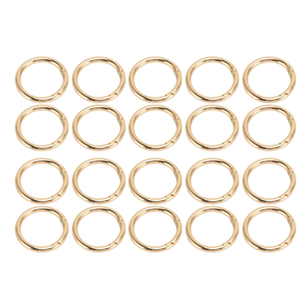 20 st fjäder O-ringar 1,57 tum diameter 0,2 tum tjock stark koppar säker stängning fjäder spännen för handväska smycken DIY guld färg