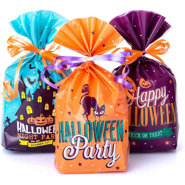 72-pack Halloween Godispåsar Bus eller Godis Påse Säck Chokladkex Presentpåsar