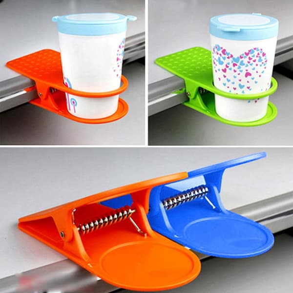 4 STK Kopholderclips Multifunktionel Kopholder med Clips til Drikkevand Kaffe