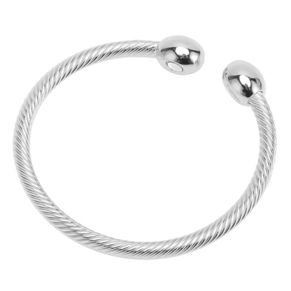 Magnetiskt läkande armband för kvinnor, kroppsslankande, trötthetslindrande, smärtlindrande, twillgraverat magnetarmband, silver
