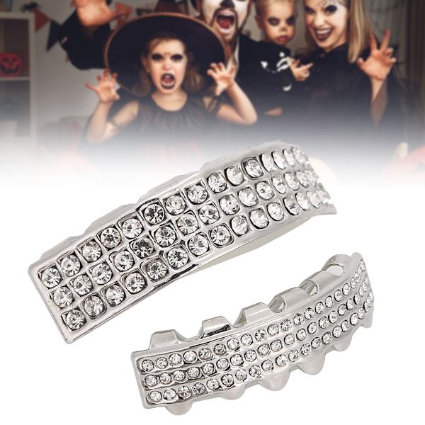 Set Bling Hammastarvikekoriste Halloween-bileisiin Hip Hop Show Argent