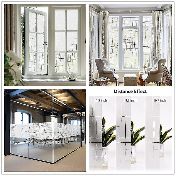 Ugjennomsiktig frostet vindusfolie for baderomsdusj 90x200cm beige