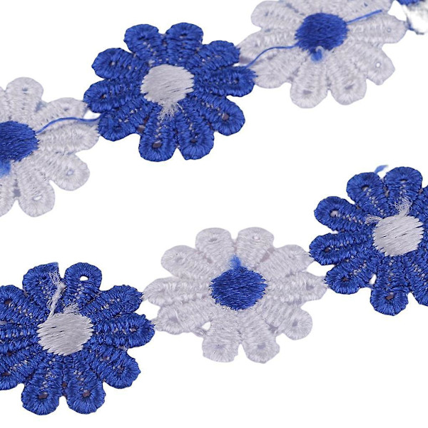 2 x 2,7 meter 25mm Tusensköna Blomma Broderi Spets Kant Band Sömnad Hantverk Blå